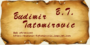 Budimir Tatomirović vizit kartica